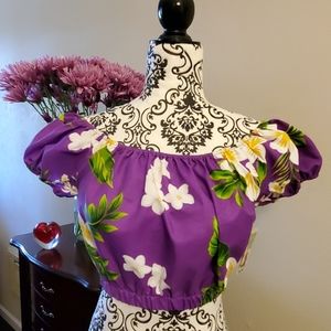 SOLD - NWT Retro Pinup Aloha Crop Top